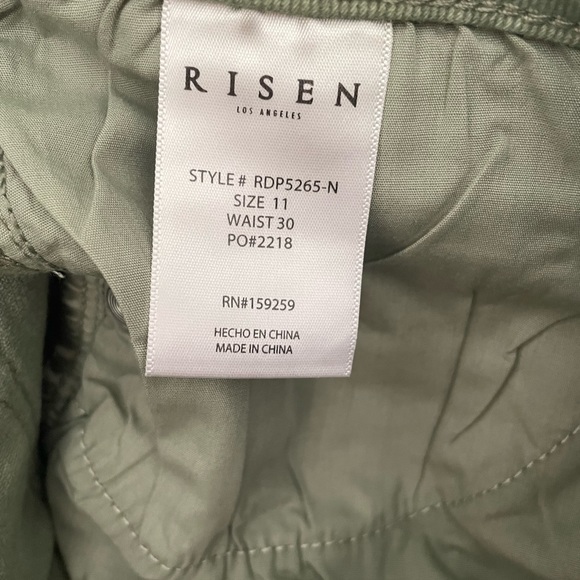 NWT Risen Distressed Subtle High Rise 11 Olive - Picture 5 of 8